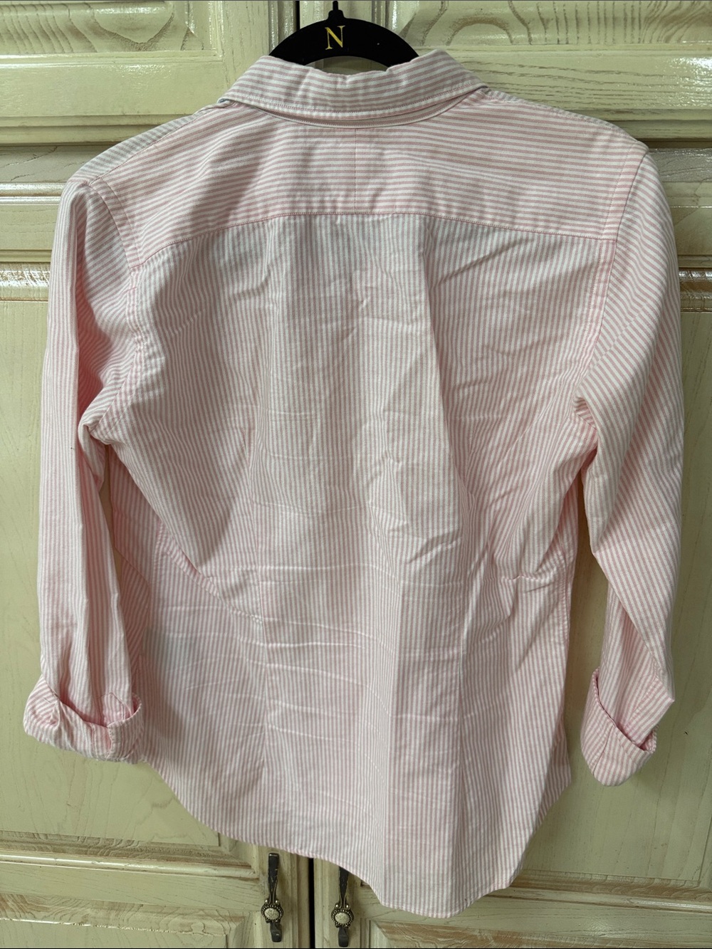 Ralph Lauren Pink & White Striped Cotton Button-Down Shirt - Picture 4 of 5